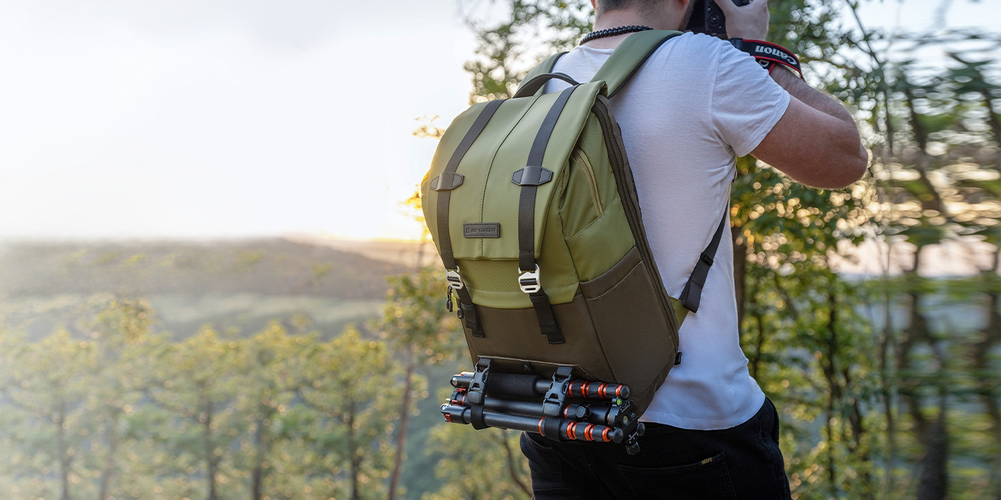 Plecak fotograficzny K&F Concept Urban Wander 20 l - zielony - Niestraszny mu deszcz